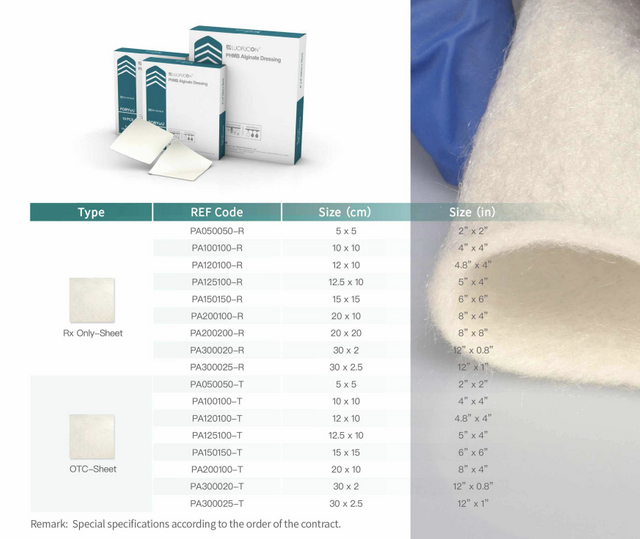 Diabetic ulcers breathable High Quality Antibacterial PHMB Alginate Dressing